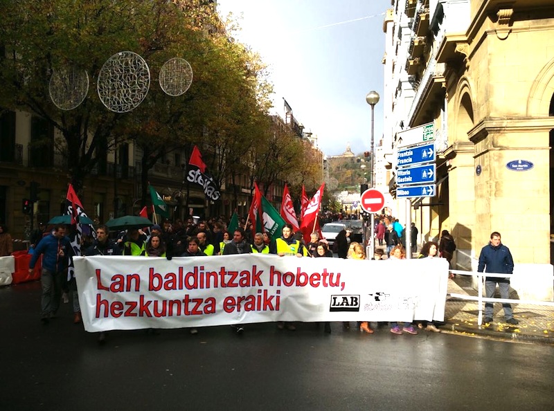 Manifestación convocada en Donostia.