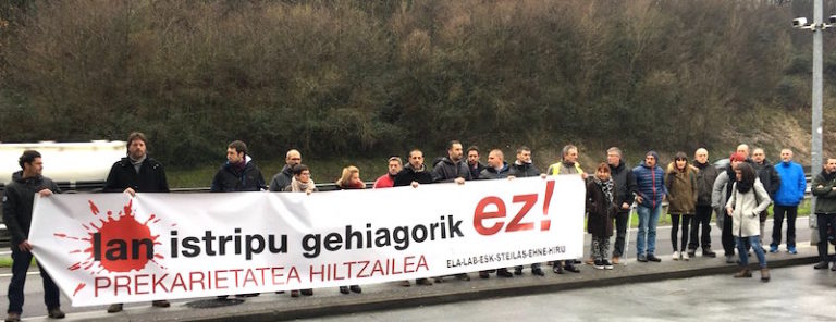 Oiartzunen hildako garraiolariaren lan heriotza salatu dugu