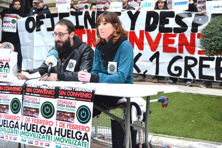 Bizkaiko bulego eta langeletako langileek egun osoko greba egingo dute ostegunean