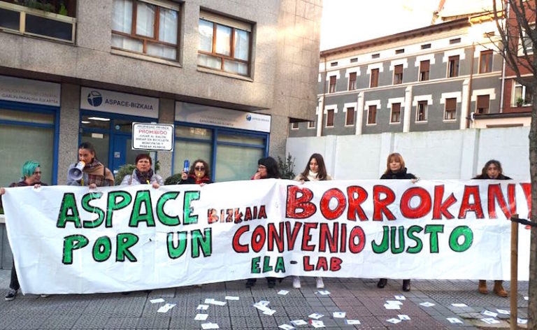 Las y los trabajadores de Aspace Bizkaia se movilizan en favor de sus derechos laborales