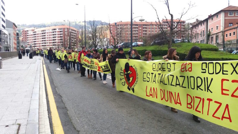 Movilizaci&oacute;n llevada a cabo en marzo en Bilbo.