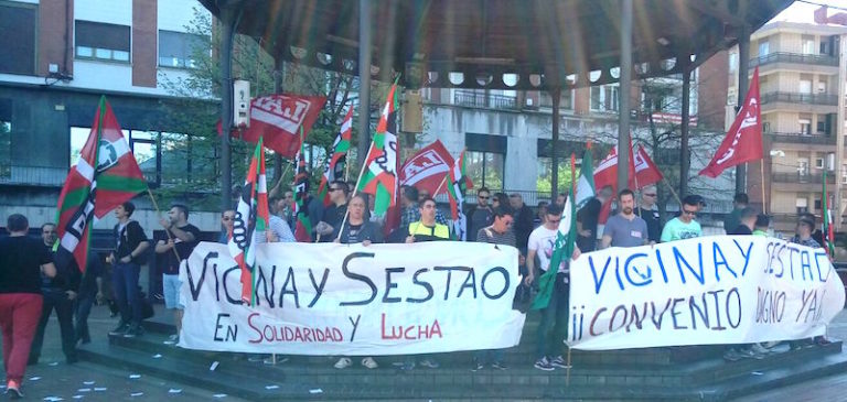 Greba egin dute Sestaoko Vicinay enpresako langileek