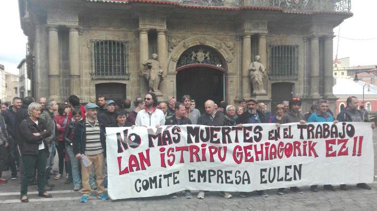 Las y los trabajadores de Eulen se han movilizado en contra de los accidentes laborales