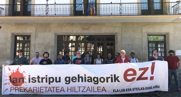 Hemos denunciado en Orio las condiciones laborales precarias que existen detrás de las muertes laborales