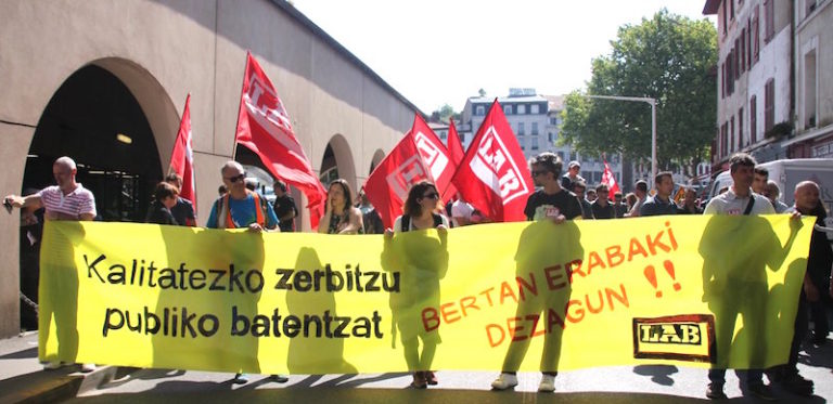 Baionako kaleak hartu ditugu zerbitzu publikoen defentsan