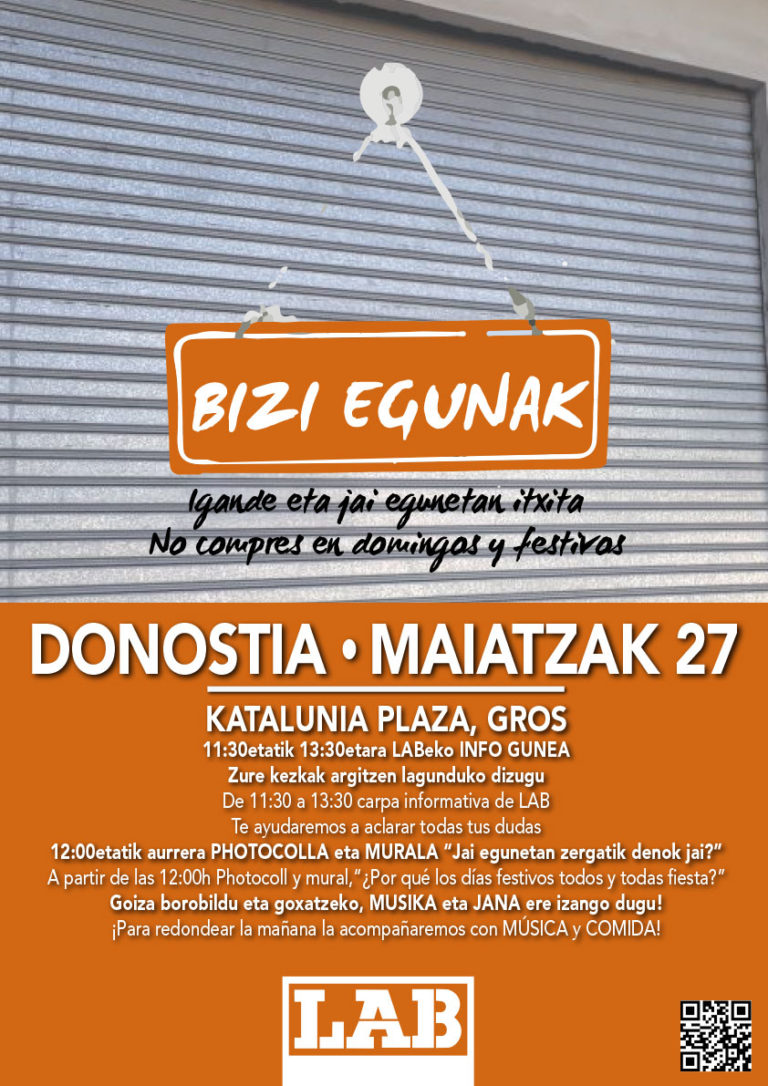 «Bizi egunak» dinamika Donostiara iritsiko da igandean