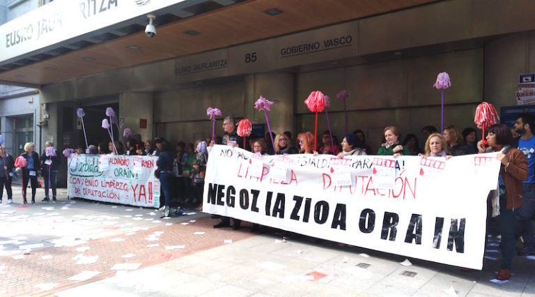 Las y los trabajadores de la limpieza de la Diputación de Bizkaia irán a la huelga
