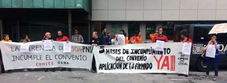 El comité de Empresa de USOA denuncia las identificaciones policiales de varios trabajadores de la empresa