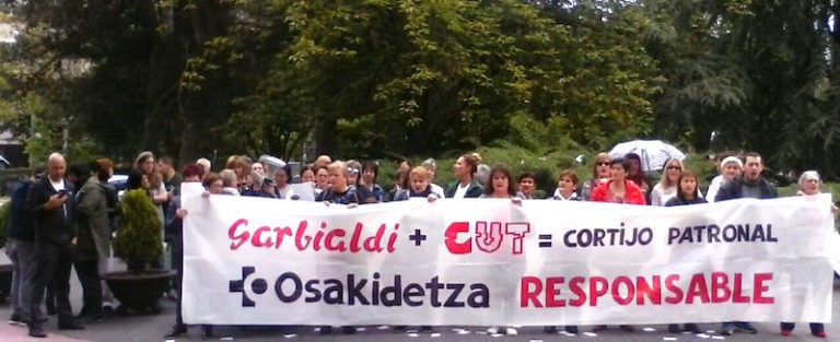 Hemos denunciado en Txagorritxu el «cortijo patronal» que conforman Garbialdi y el sindicato CUT