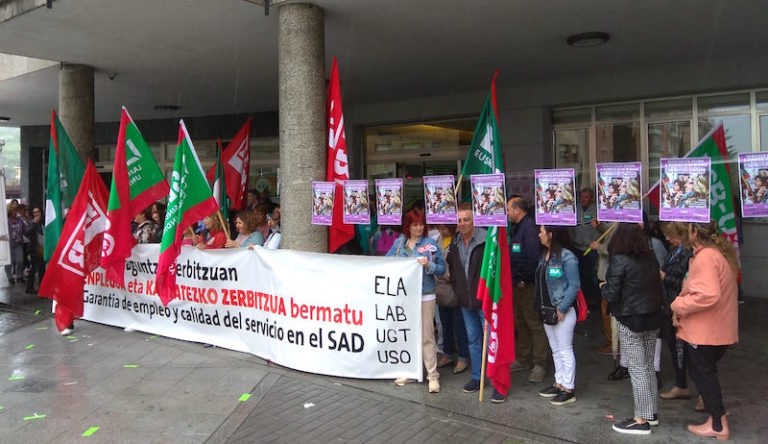 Hemos convocado paros para hoy y mañana en el Servicio de Ayuda a Domicilio de Bizkaia