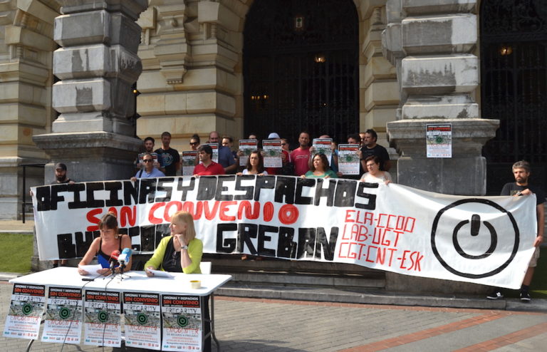 Las y los trabajadores de Oficinas y Despachos de Bizkaia se volverán a movilizar el jueves