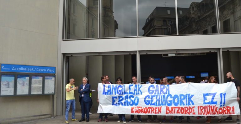 Las y los trabajadores de Euskotren denuncian las agresiones sufridas en el trabajo