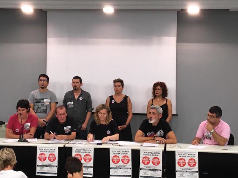 Hemos convocado huelga para los días 9 y 10 de octubre en los centros de enseñanza de iniciativa social de la CAV