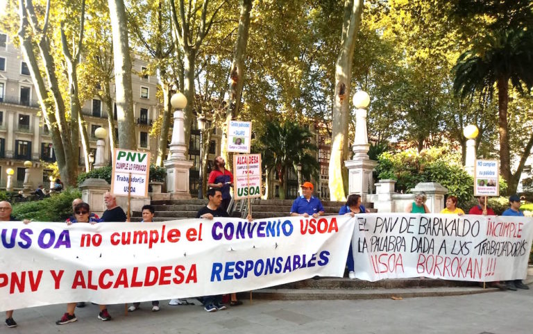 La plantilla de USOA denuncia que el PNV de Barakaldo sigue incumpliendo la palabra dada a las trabajadoras