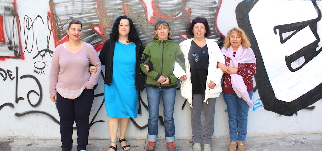 Representantes de las trabajadoras de las residencias de Gipuzkoa y del servicio de ayuda a domicilio de Donostia.