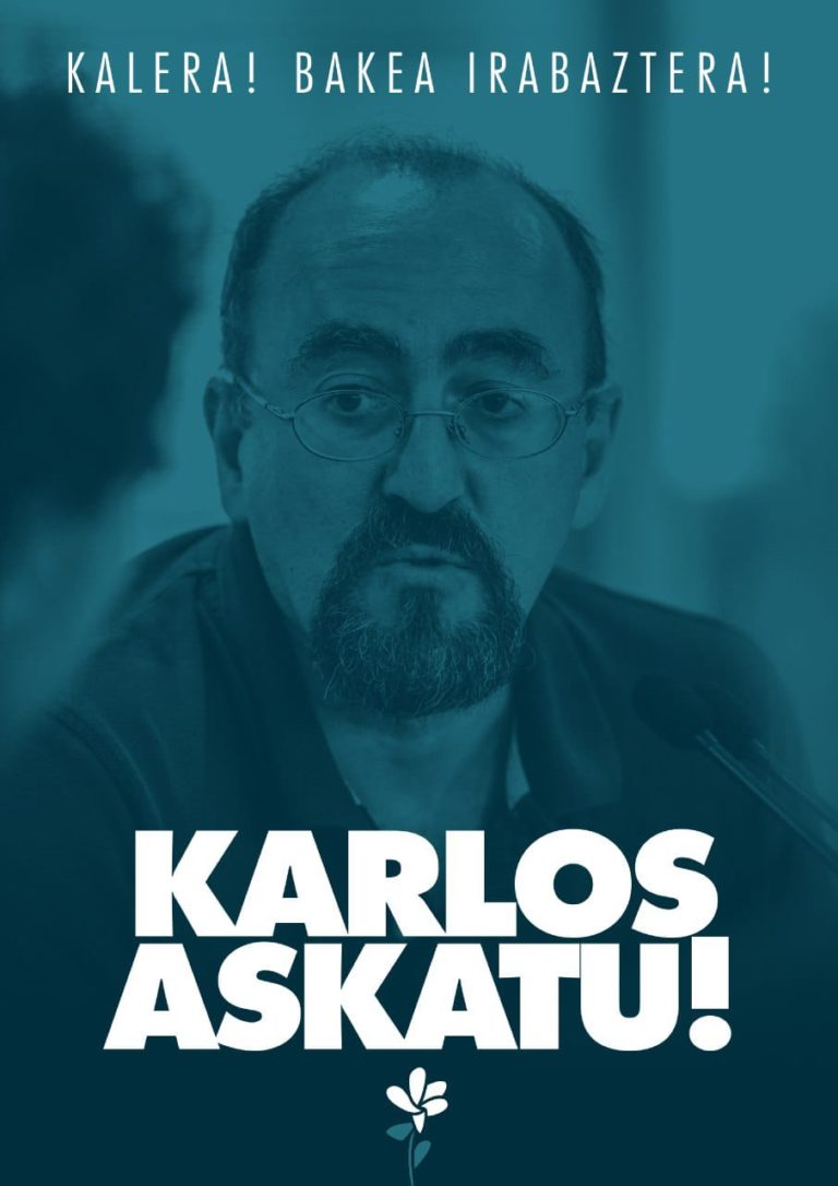 Pedimos la inmediata liberación de Karlos Apeztegia