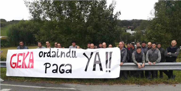La plantilla de GEKA se moviliza para exigir el pago de la nómina