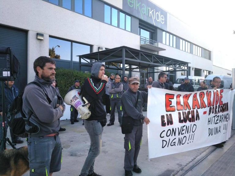 Las y los trabajadores de Elkarkide inician paros en defensa de un convenio digno