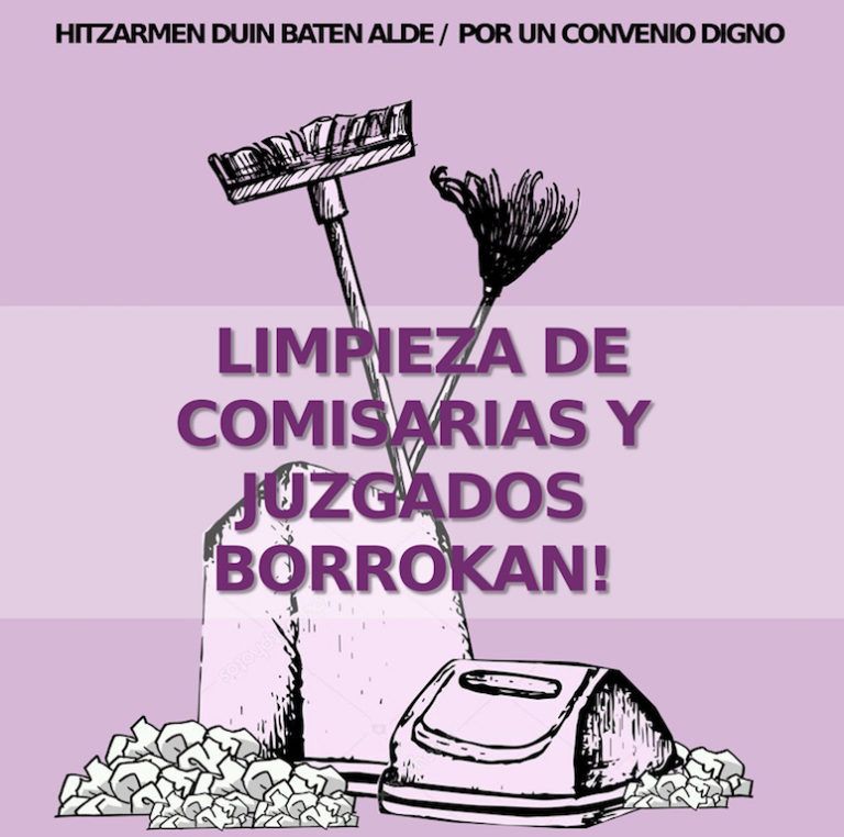 Gipuzkoako komisaldegi eta epaitegietako garbitzaile grebalariek oinezko martxak egingo dituzte euren egoera salatzeko