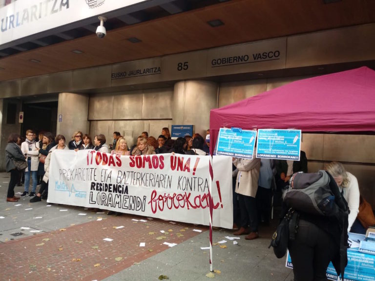 Las huelguistas de Loramendi apelan a Emakunde y a las instituciones para que trabajen para acabar con la precariedad en los sectores feminizados