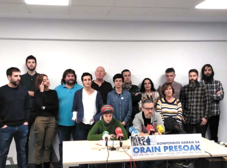 Presoen afera konpontzeko eskatu dugu hainbat sindikatuk Bilbon, bizikidetza demokratikoa eta adiskidetzea sustatzeko
