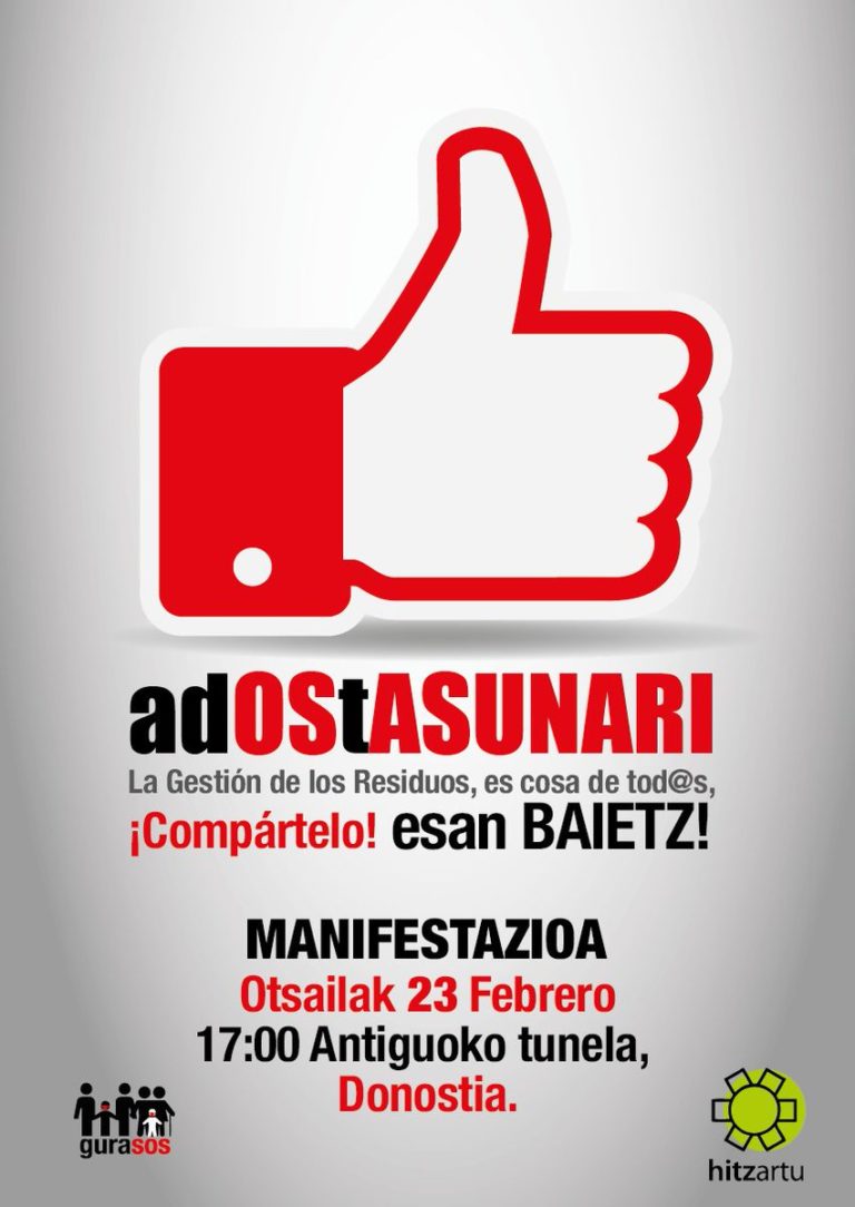 Llamamos a participar en la manifestación en contra de la incineradora, porque también están en juego el modelo de sociedad y la calidad democrática