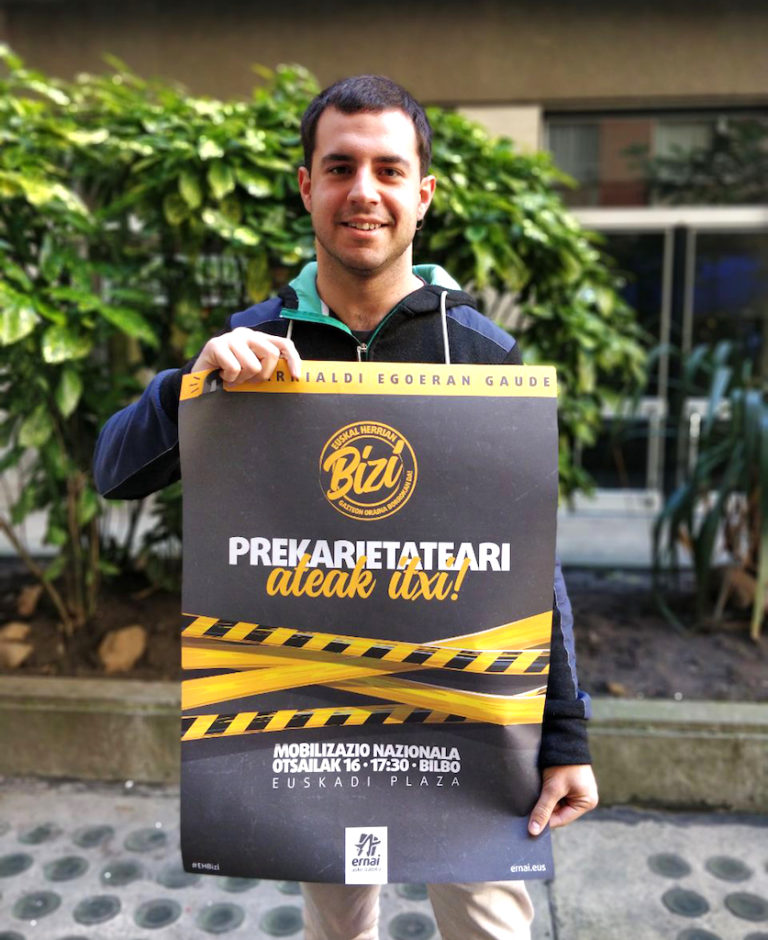 Asier Zamorano: «Gure bizitzetan prekarietatea inposatu eta kronifikatu nahi dutenen ardura mahai gainean jartzea ezinbestekoa da»