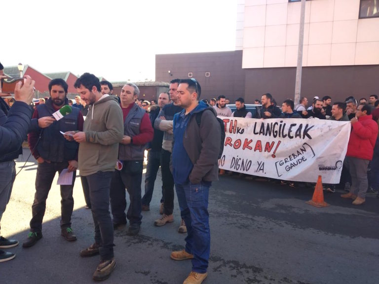 Las plantillas de GTO y GTH han realizado una movilización conjunta en Erandio