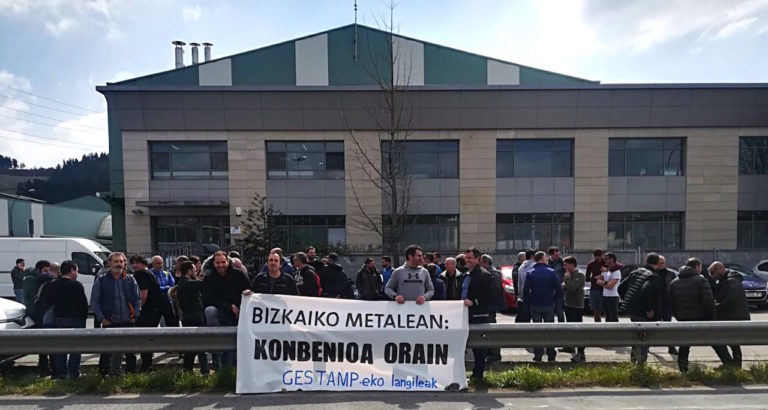 La plantilla de Estampaciones Bizkaia se moviliza en defensa del convenio del metal