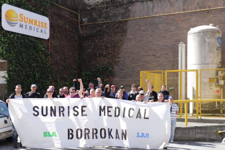 La plantilla de Sunrise Medical se mantiene en huelga ante la nula voluntad negociadora de la dirección