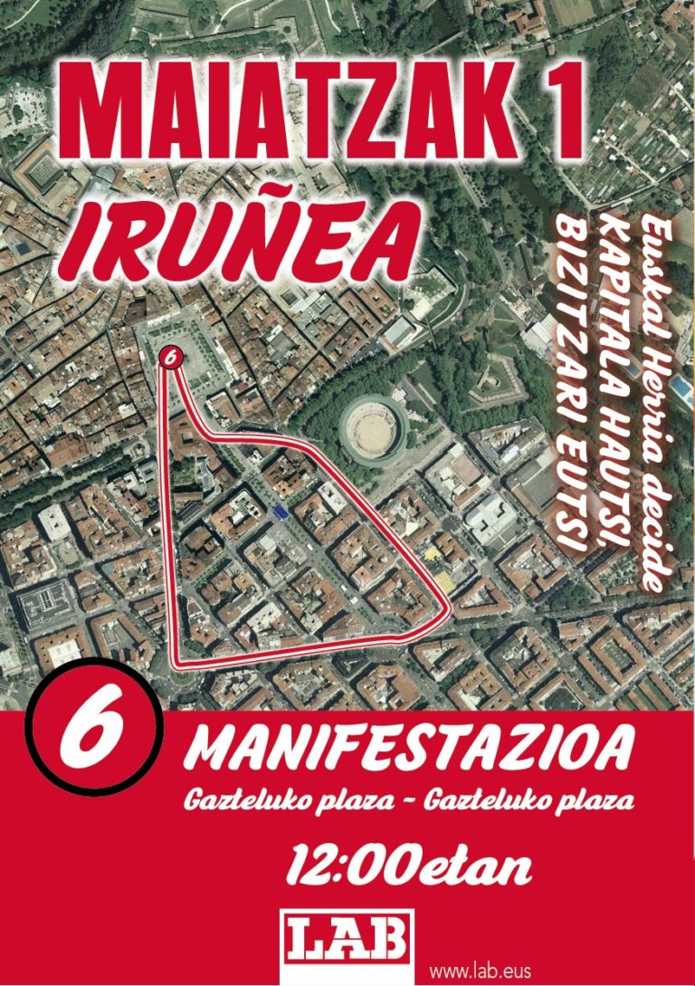 Bost zutabe irtengo dira Gaztelu plazarantz, bost aldarrikapen desberdinekin