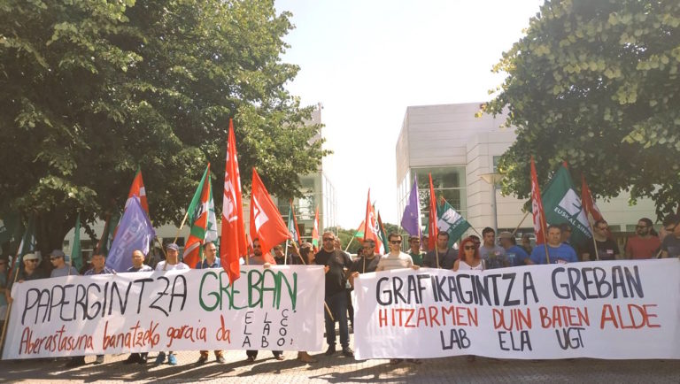 Las huelgas en los sectores de artes gráficas y papel de Gipuzkoa han sido un éxito rotundo
