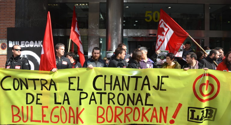 Hacemos un llamamiento al resto de sindicatos a que se unan a la lucha para doblegar a la patronal y hacerle firmar un convenio digno en oficinas y despachos de Bizkaia