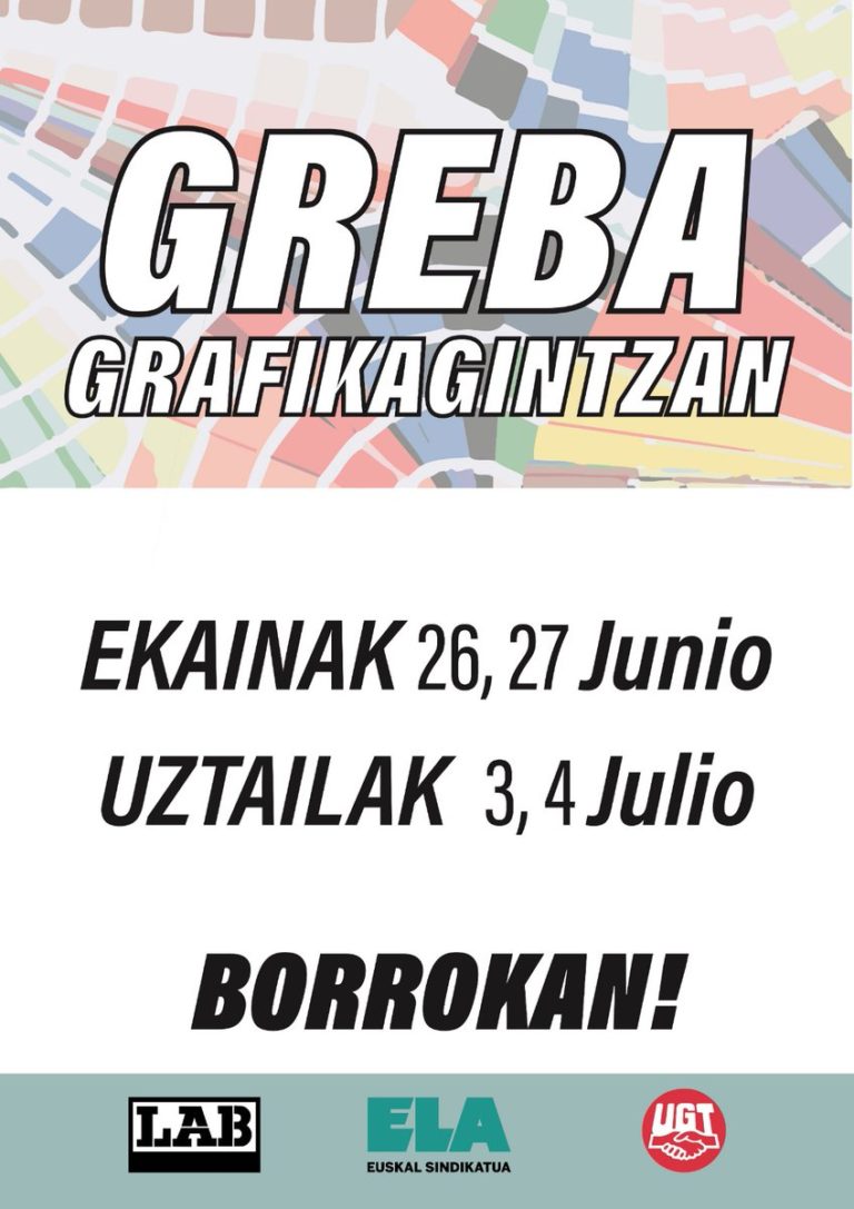 ADEGIren arduragabekeriagatik Gipuzkoako grafikagintza grebara doa bihar eta etzi