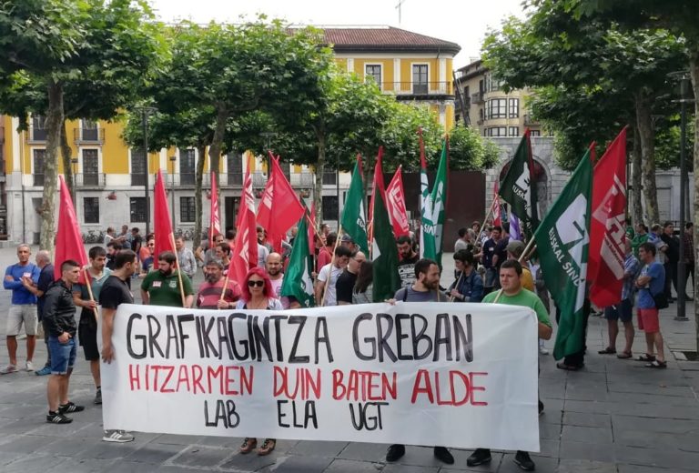 Seguimiento masivo en el quinto día de huelga en el papel y tercero en artes gráficas de Gipuzkoa