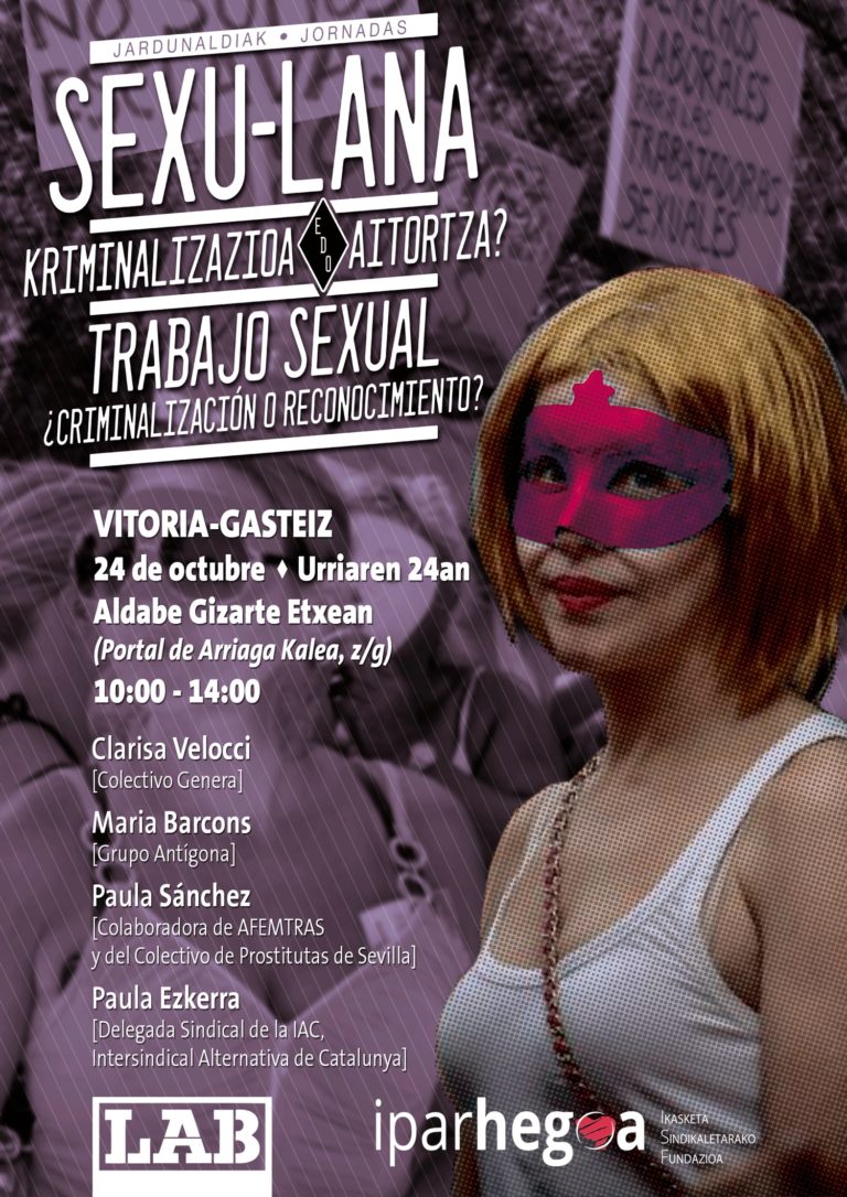 Sexu langileei ahotsa emango diegu Gasteizen, urriaren 24an egingo ditugun jardunaldiak direla eta