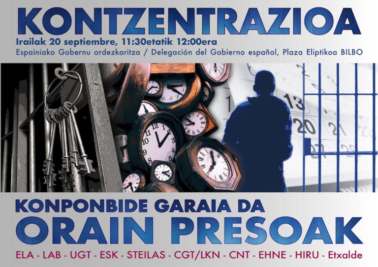 Sindikatuak presoen eskubideen alde mobilizatuko gara Bilbon, ostiralean