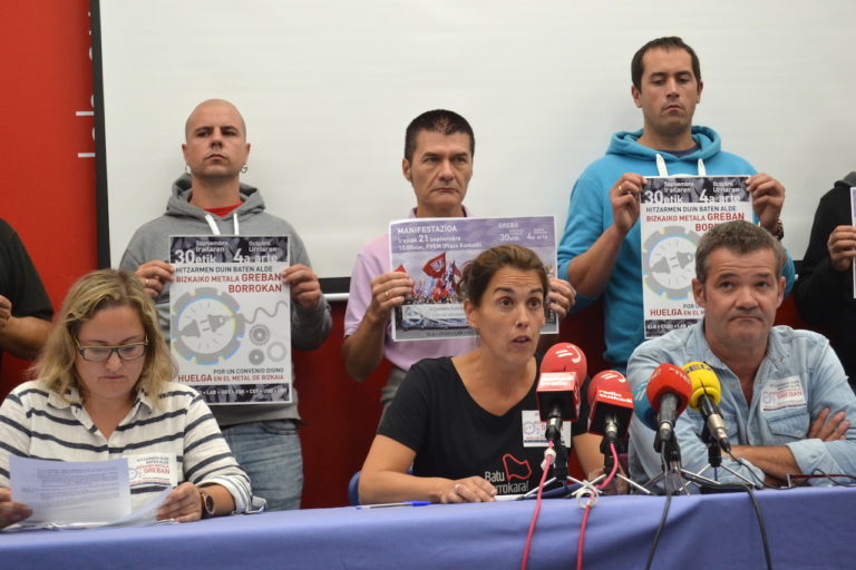 Beste bost greba egun egingo ditugu Bizkaiko metalgintzan, patronalak sektoreak bizi duen prekarietateari heldu gabe jarraitzen duelako