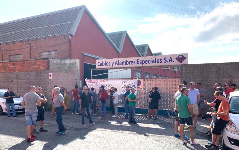 Vicinay taldeak Cables y Alambres enpresa ixtera kondenatu duela salatu dute langileek