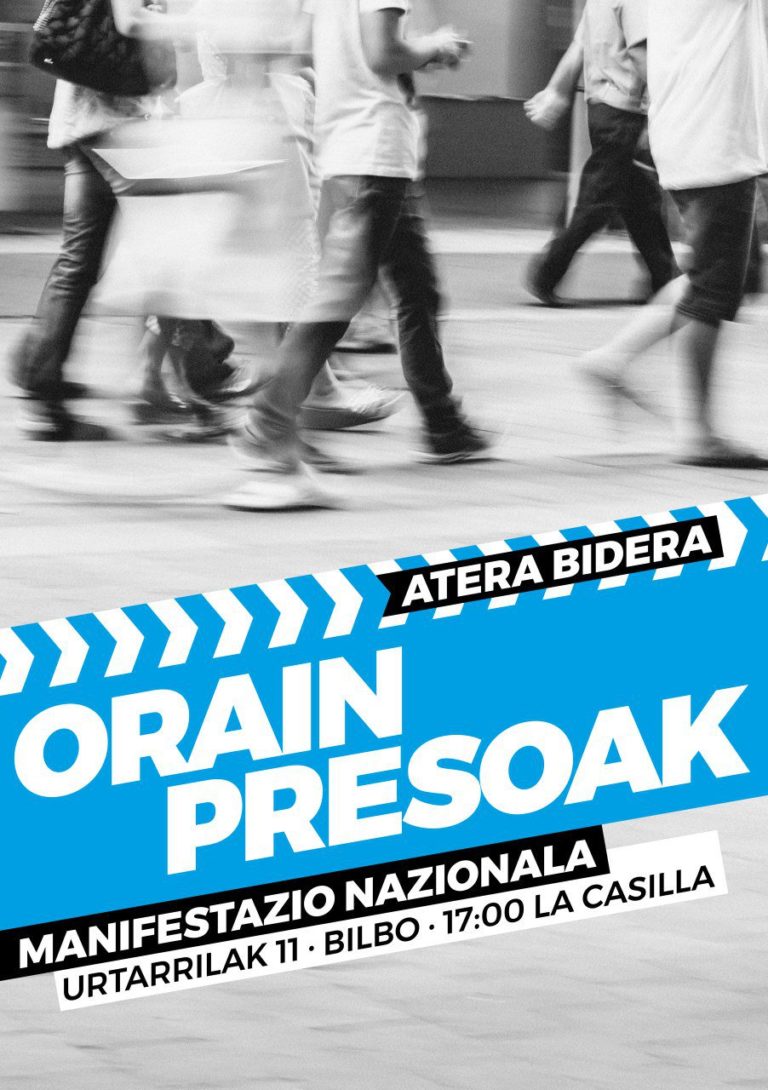 Presoen eskubideen aldeko manifestazioa urtarrilaren 11n izango da Bilbon