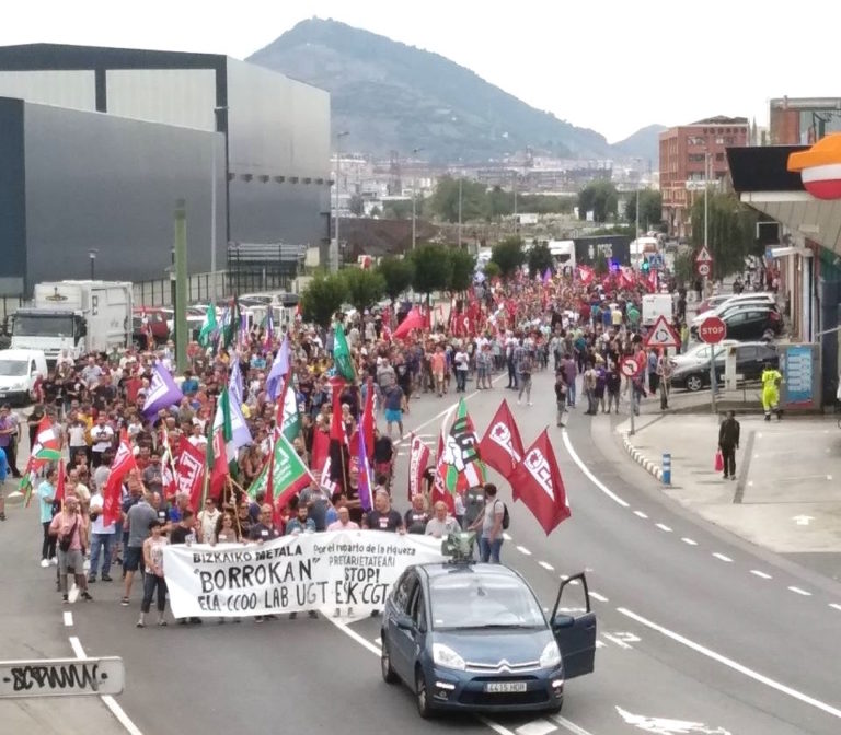 Erandio eta Zornotzako kaleak hartu dituzte Bizkaiko Metalgintzako grebalariek