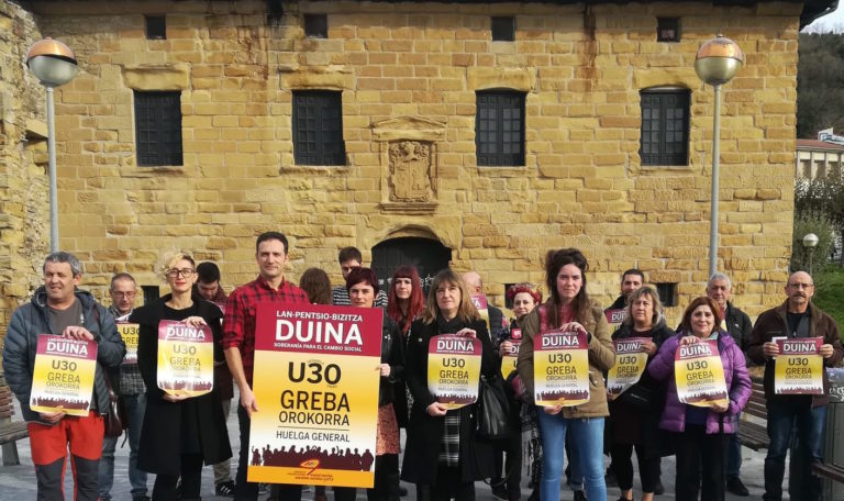 Ofentsibara joko dugu urtarrilaren 30eko Greba Orokorrarekin, 30 aldarritik gora kaleratuz