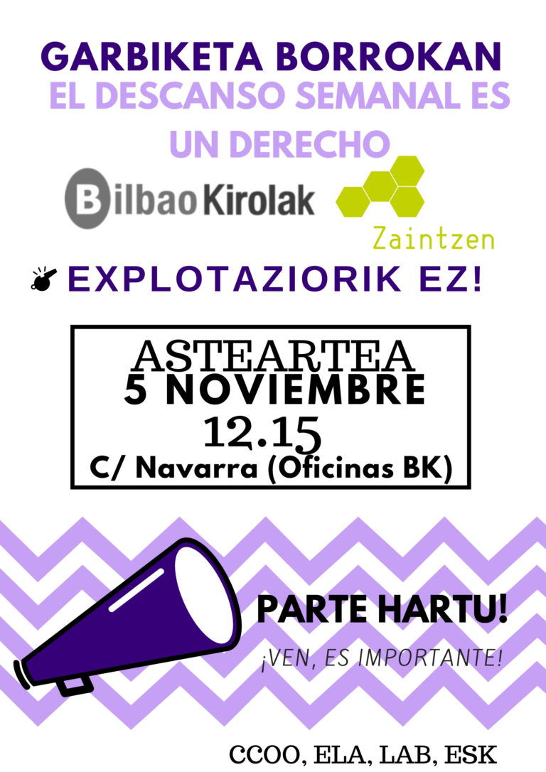 Bilbao Kirolak-ek ez du garbitzaileen atsedena errespetatzen