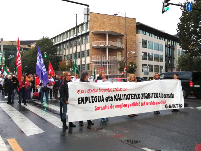 Jarraipen zabala izan du Bizkaiko Etxez Etxeko Laguntza Zerbitzuko lehen mobilizazio egunak