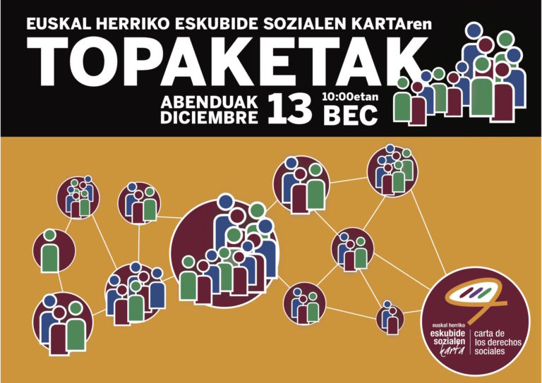 Eskubide Sozialen Kartako eragileok topaketak egingo ditugu abenduaren 13an, aldaketa sozialerako aukera berriak eta Greba Orokorra hizpide