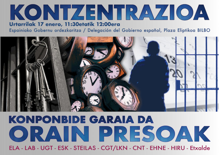 Sindikatuok presoen eskubideak defendatuko ditugu bihar, Bilbon