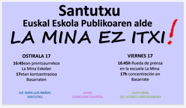Mina del Morro ikastetxearen itxieraren kontra gaude
