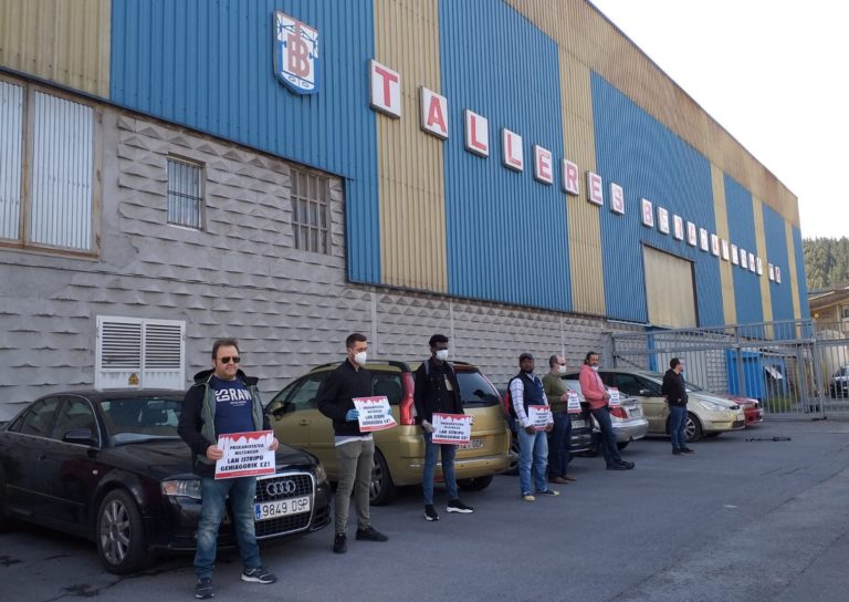 Azken lan heriotza salatu dugu Arrigorriagan, Talleres Berasategui enpresaren aurrean