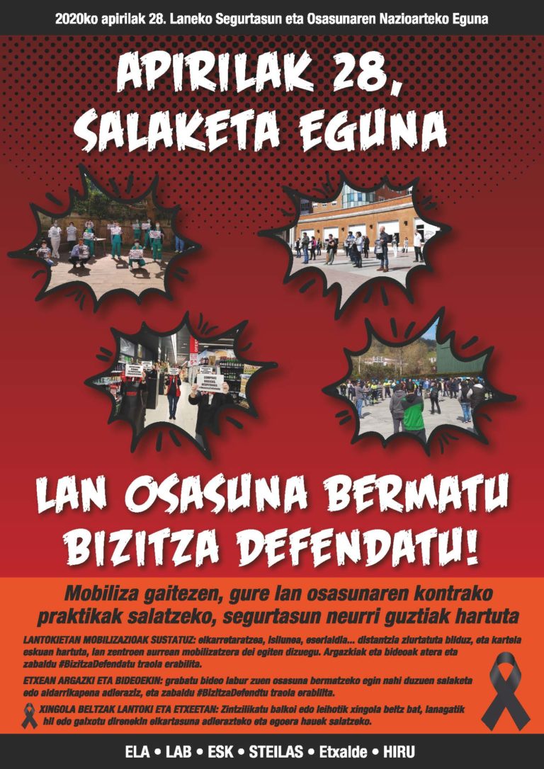 Indarrak batuko ditugu Lan Osasunaren Nazioarteko Egunean