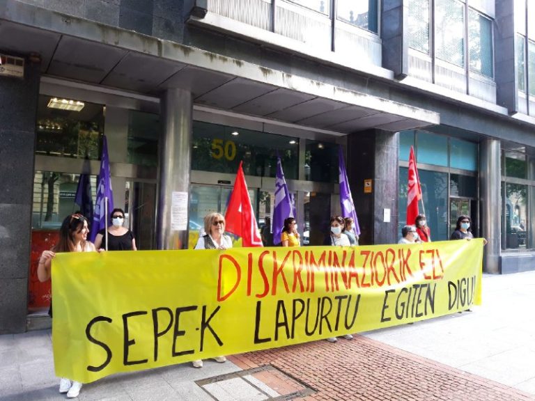 SEPEk langile prekarizatuenak zigortzen dituela salatu dugu Bilbon